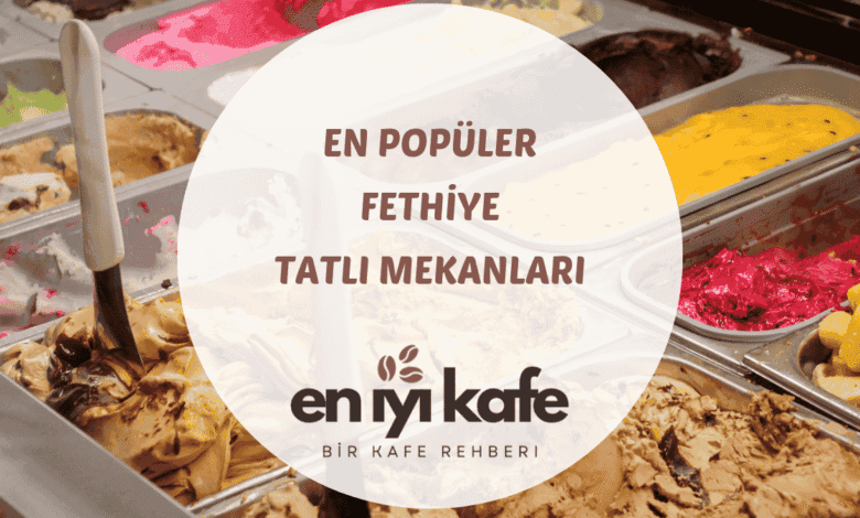 Fethiye çarşısında taze pişirilmiş künefe ve baklava tabağının yakın çekim görüntüsü