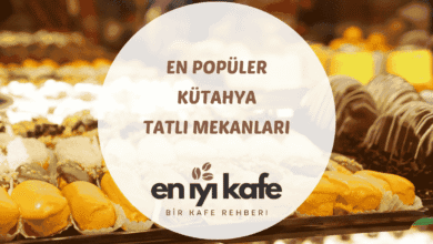 Kütahya'da bir baklavacı tezgâhında sıralanmış tahinli baklava tepsileri ve haşhaşlı çeşitler